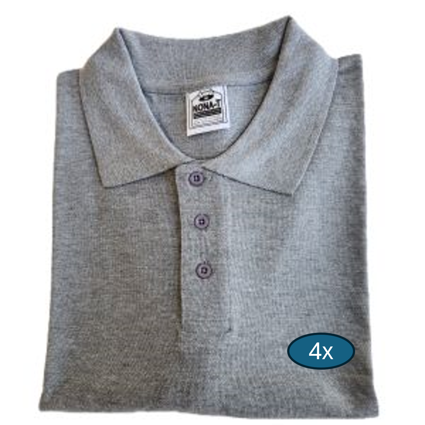 4x Short Polo Shirts - gray