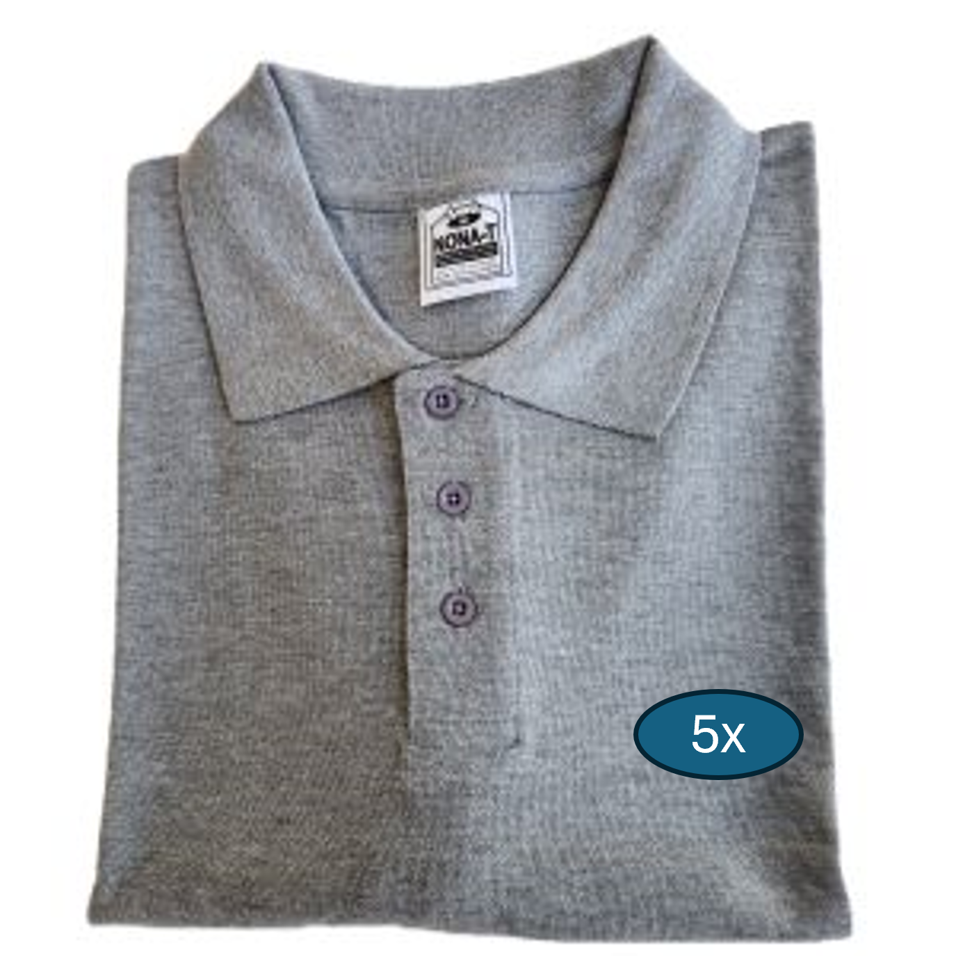 5x Short Polo Shirts - gray
