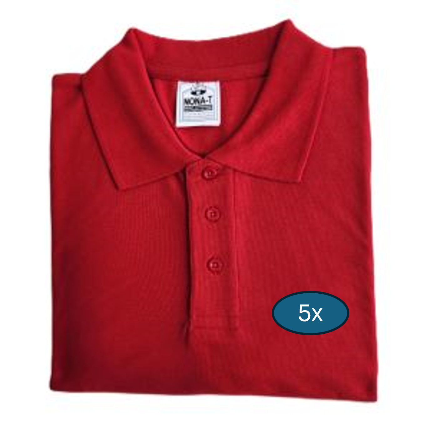 5x Short Polo Shirts - red