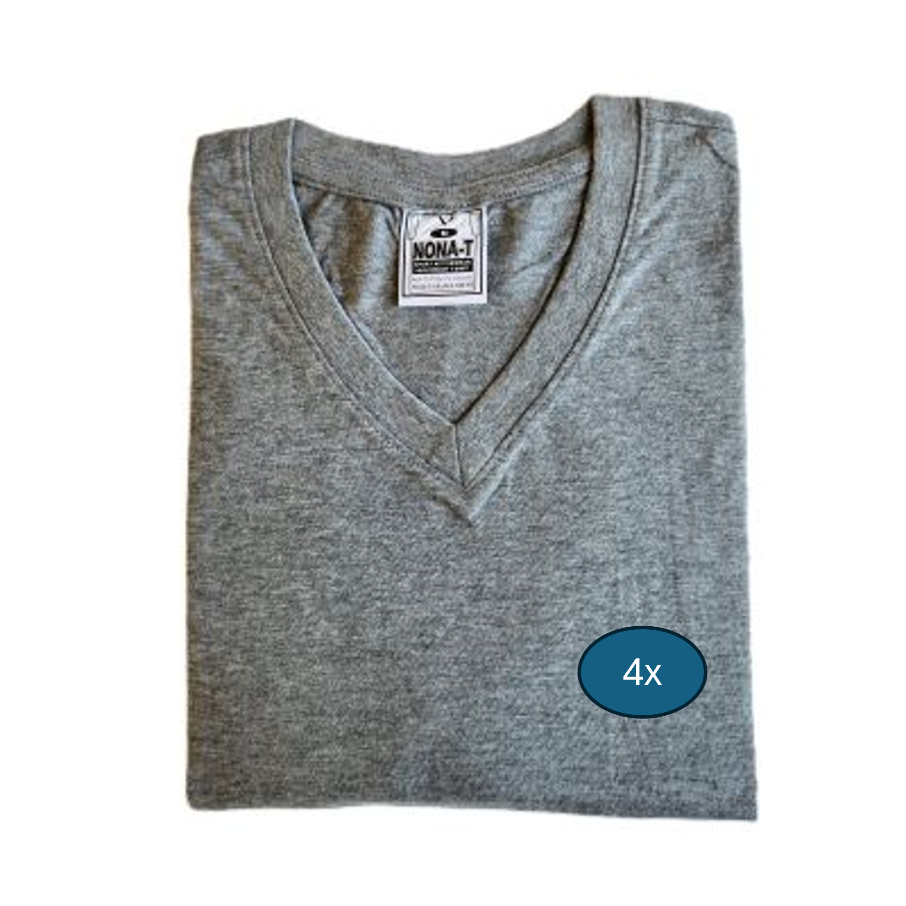 4x v-Tshirts - grey/ 12pcs