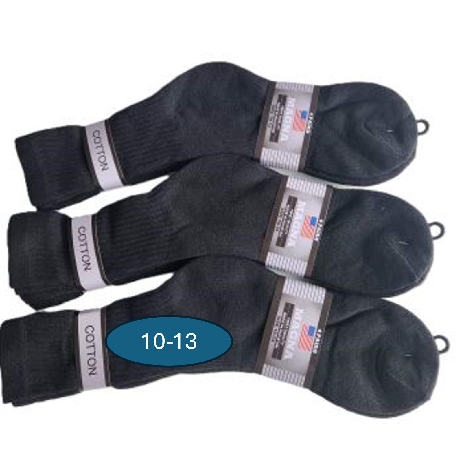 10-13bk Long Knit Socks - solid / 12pairs