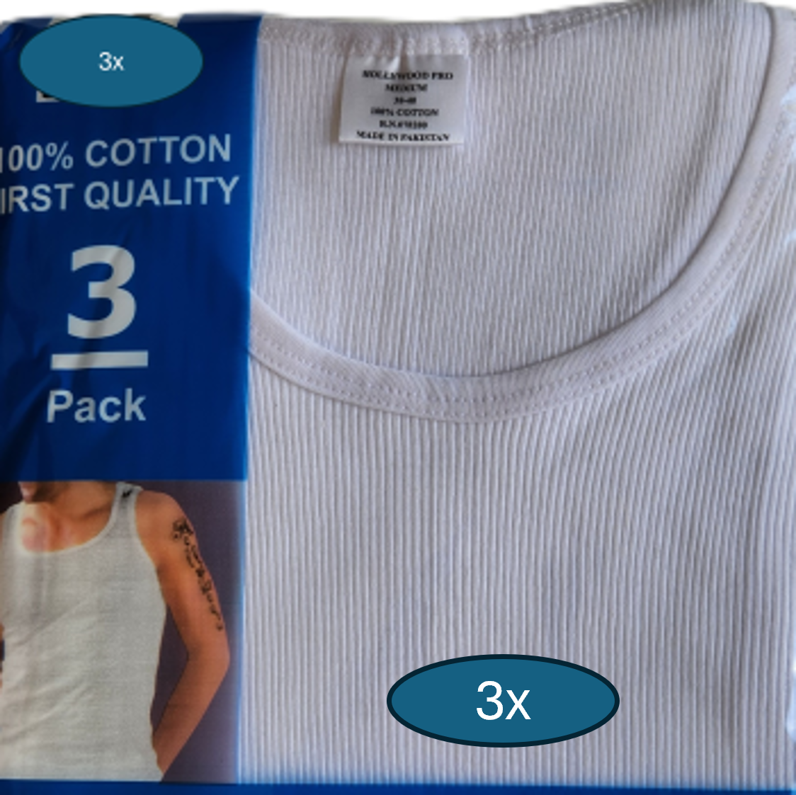 Men Tan Top - 12pcs / white