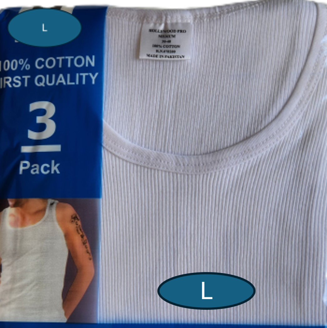 Men Tan Top - 12pcs / white