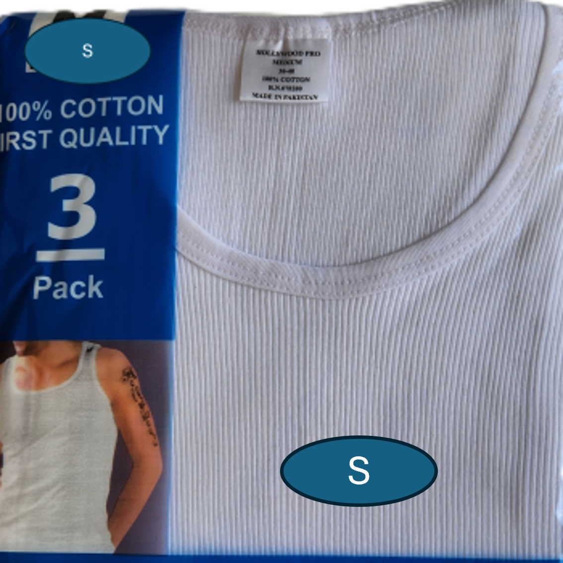 Men Tan Top - 12pcs / white