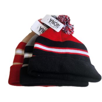 Knit Pom Beanie: strip