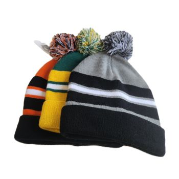 Knit Pom Beanie: strip