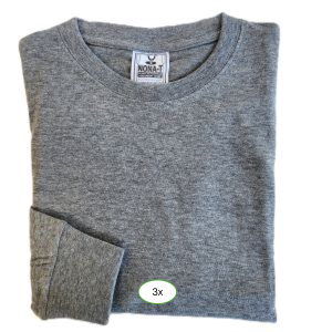 3x Long T Shirts - grey