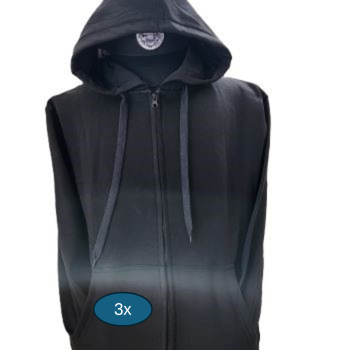 Men Zip Hoods: black