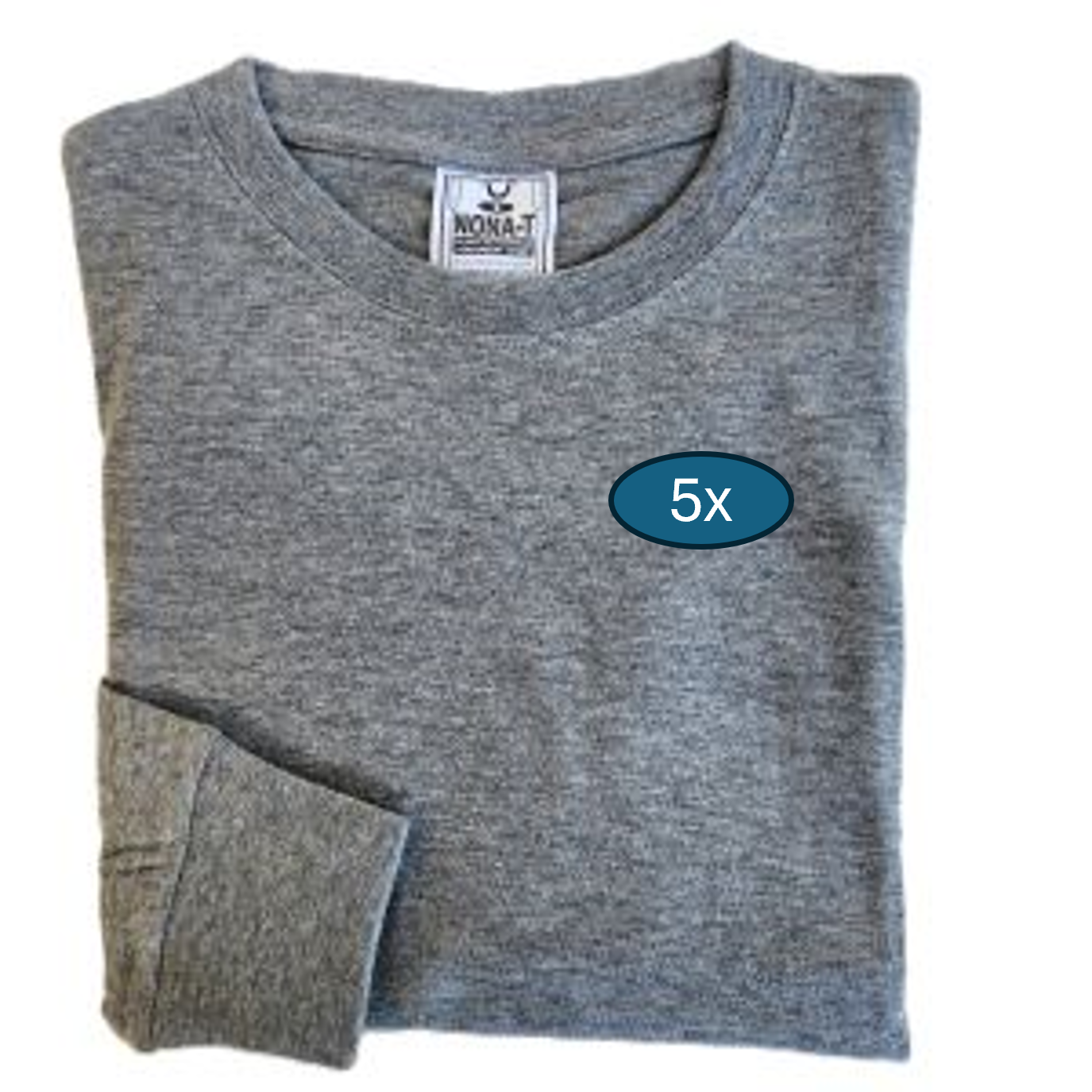 5x Long T Shirts - grey