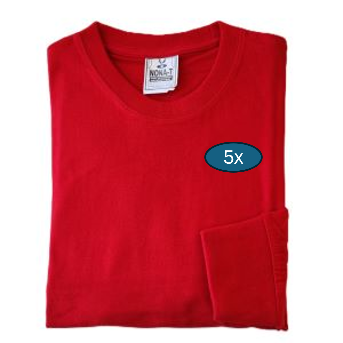 5x Long T Shirts - red